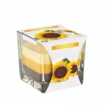 Tricolor Sunflowers - dekorativna sveča v kozarcu